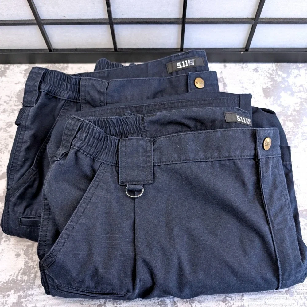 Lot of 2 5.11 Tactical Mens Ripstop Cargo Pants Navy Blue 74273 40x28 Hemmed
